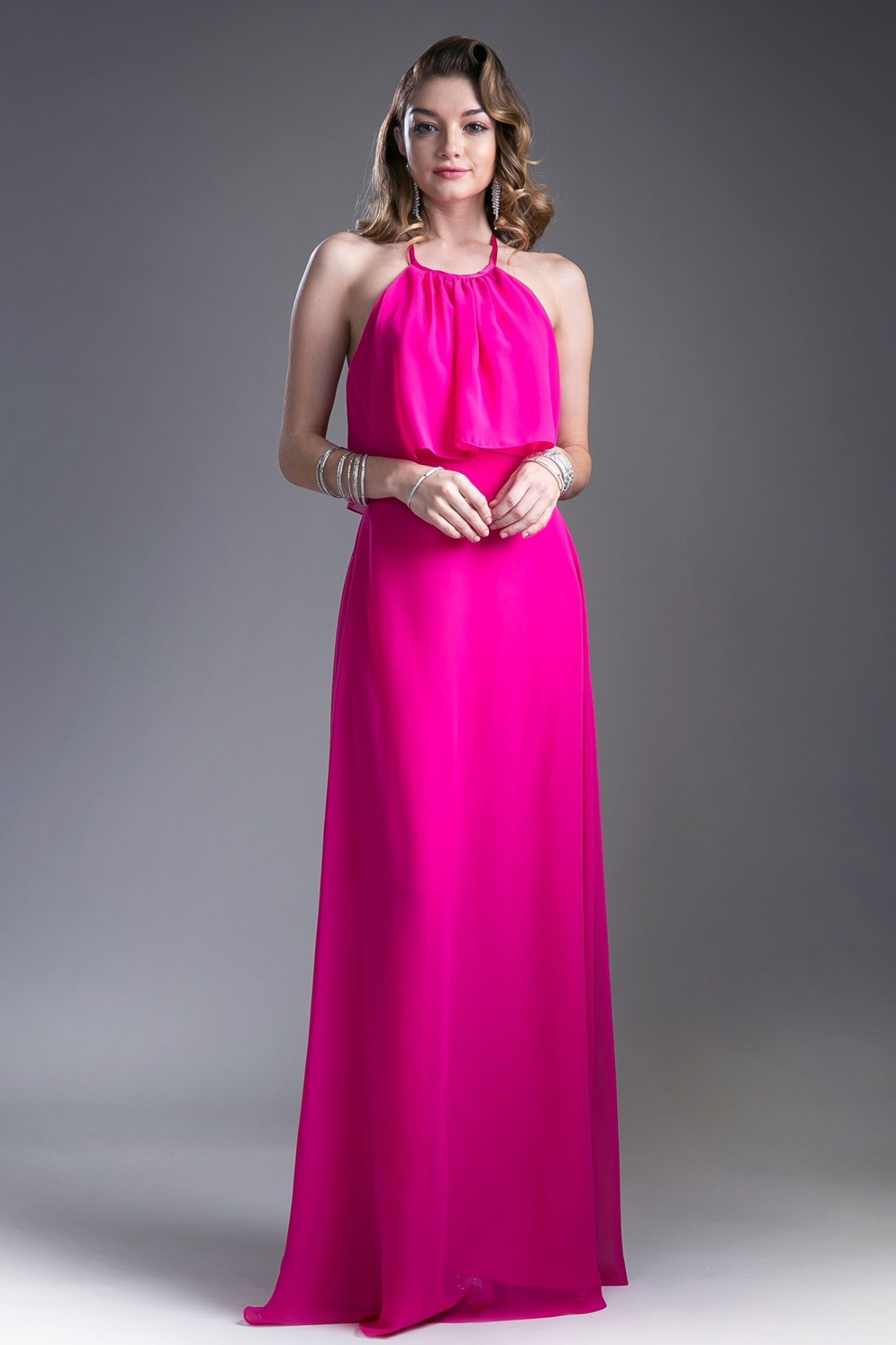 Long Chiffon Sheath Dress-4