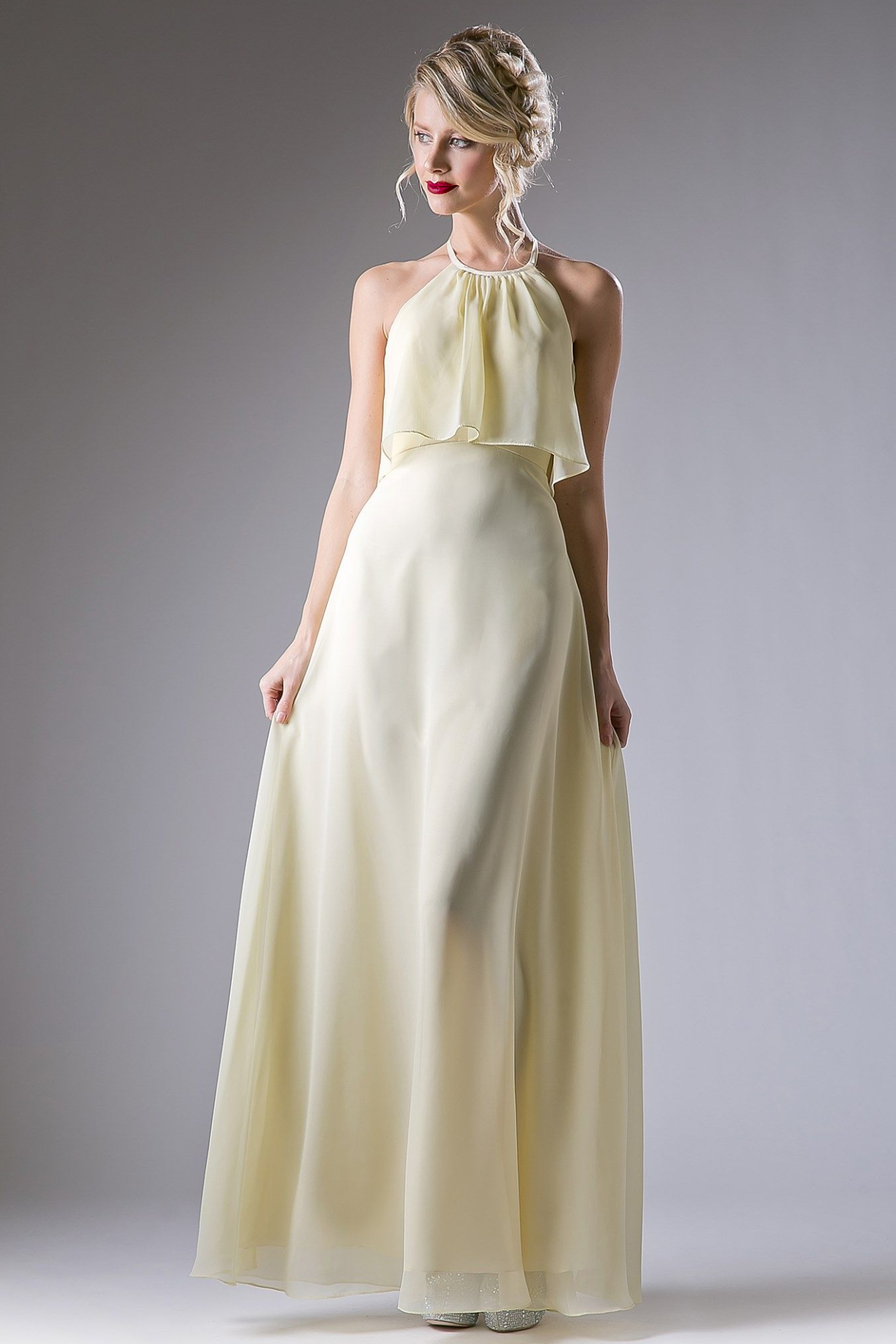 Long Chiffon Sheath Dress-0