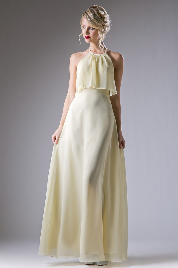 Long Chiffon Sheath Dress-0