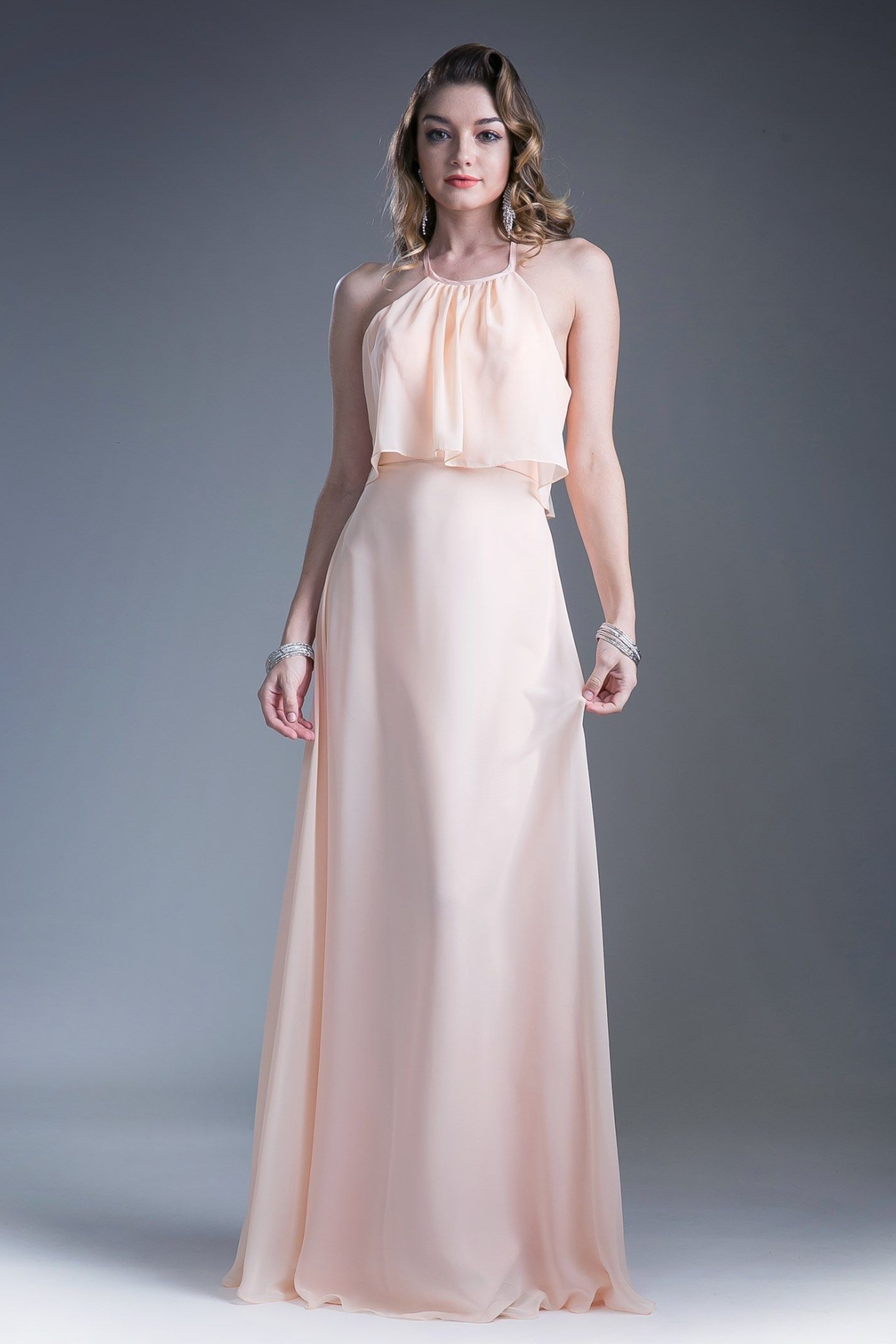 Long Chiffon Sheath Dress-1