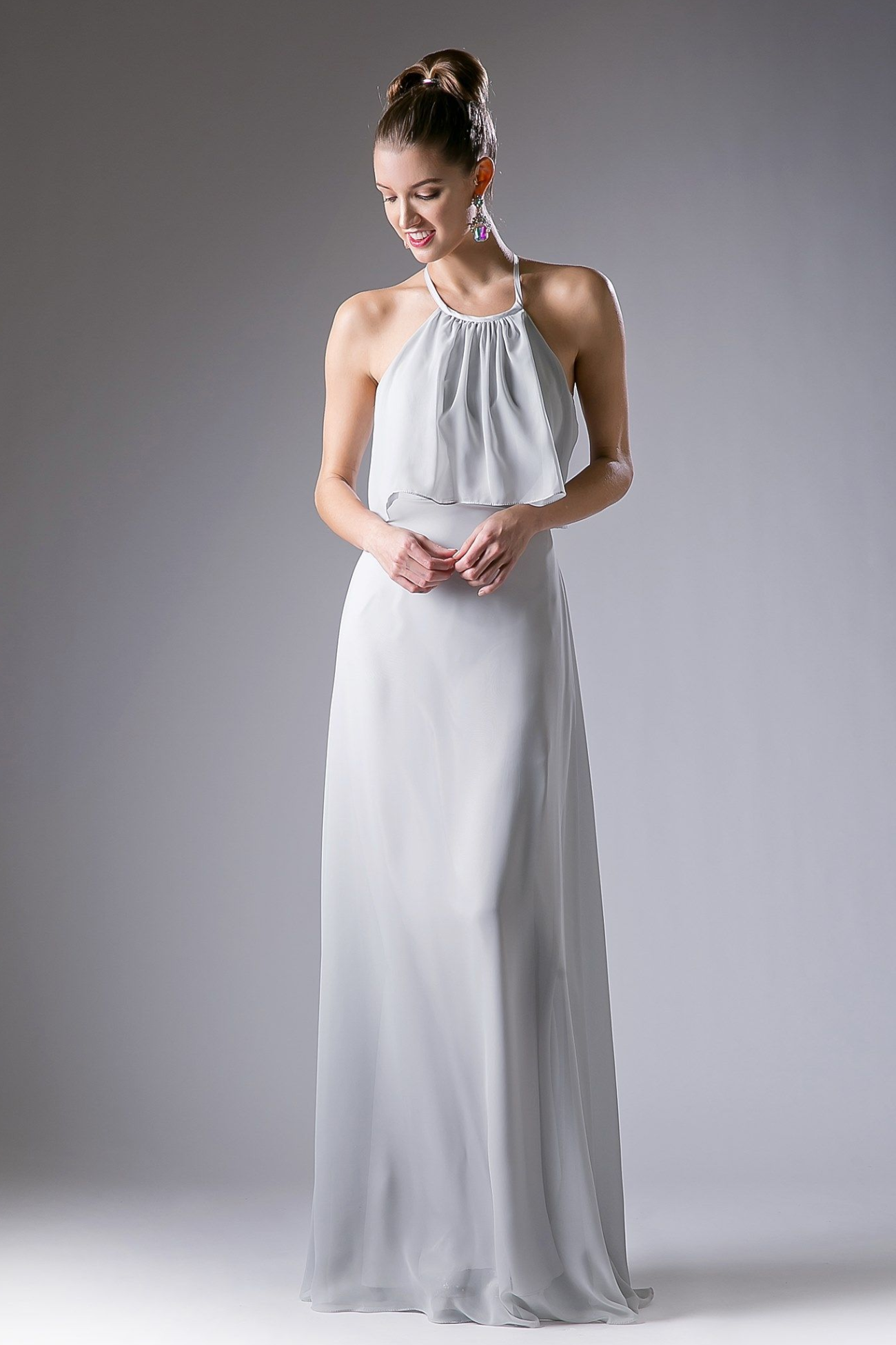 Long Chiffon Sheath Dress-2