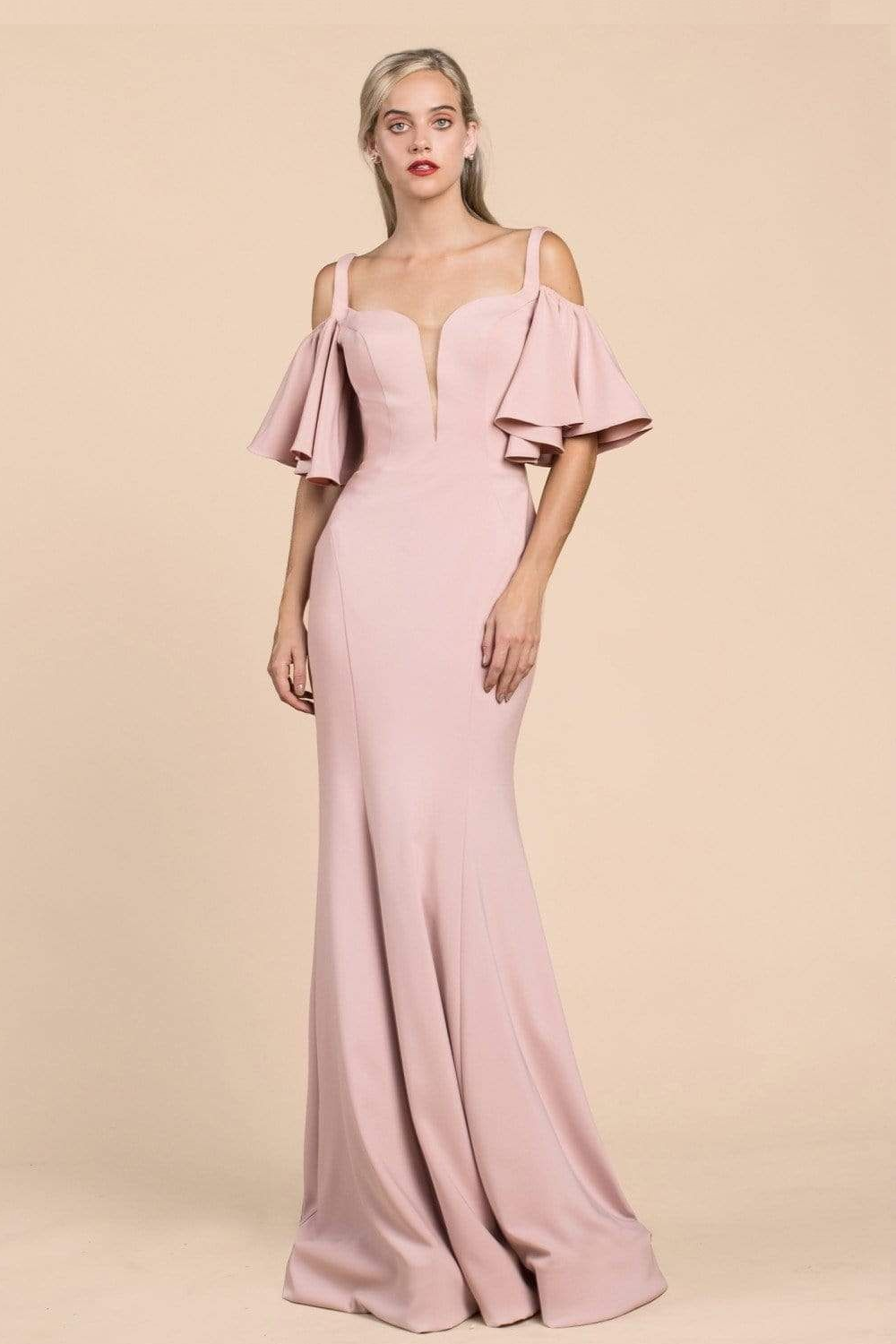 Long Square Neckline Evening Gown-2