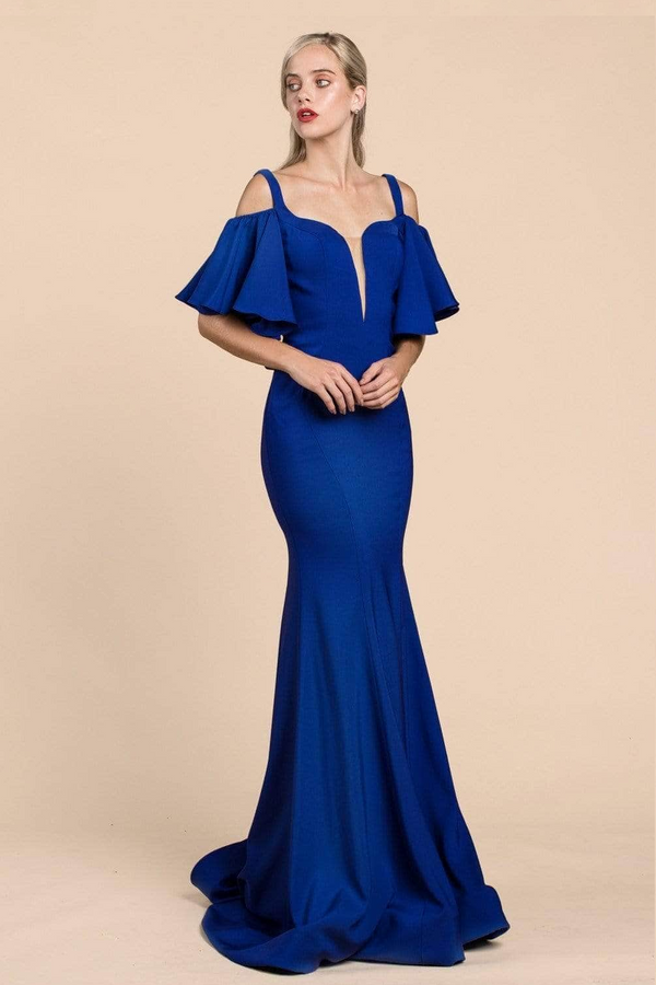 Long Square Neckline Evening Gown-0