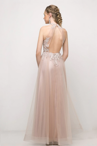 A-Line Gown with Halter Neckline-1