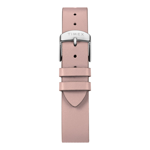 TIMEX Women's Watch with Silver Brass Case and Pink Leather Band-2