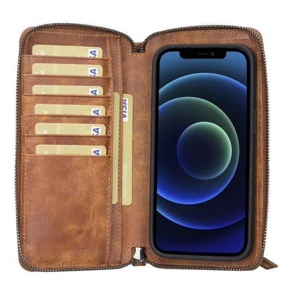 Nicholas Detachable Leather Zipper Wallet Case For Apple IPhone 13 Series-2