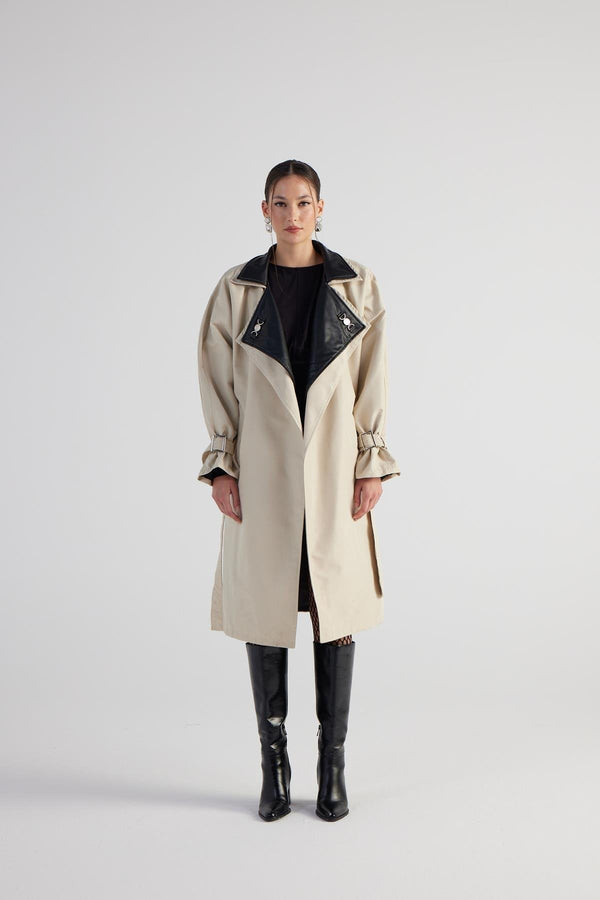 Cloak Beige Maxi Trench Coat-1