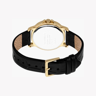 ESPRIT Women's Watch with Gold Stainless Steel Case and Black Leather Band-2