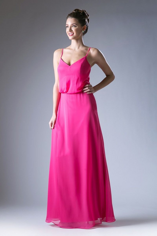 Long V Neckline Dress-0