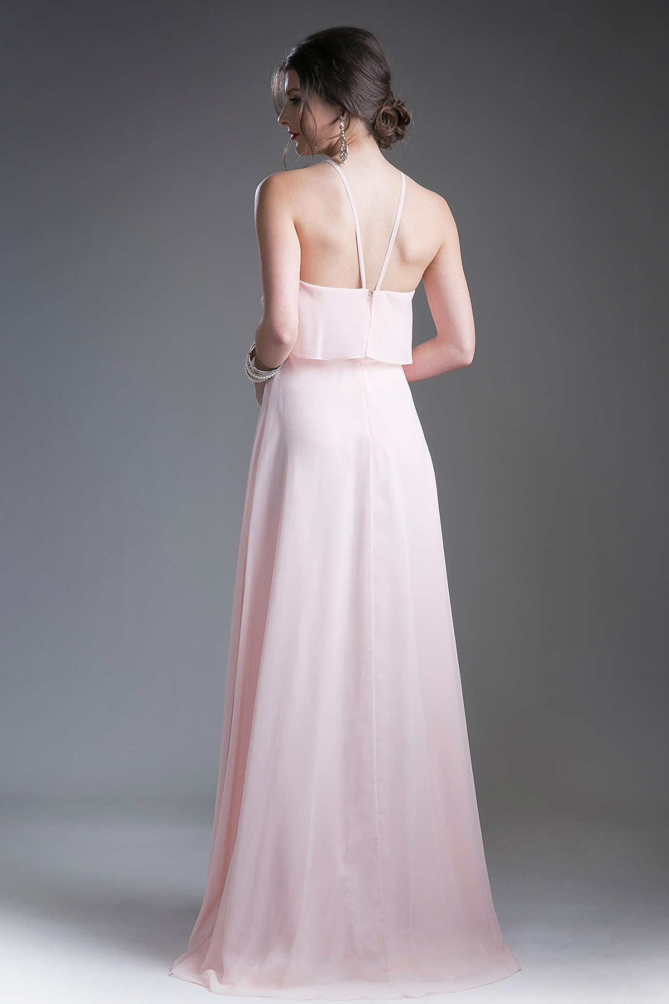 Soft Chiffon Gown with a Halter Neckline-2