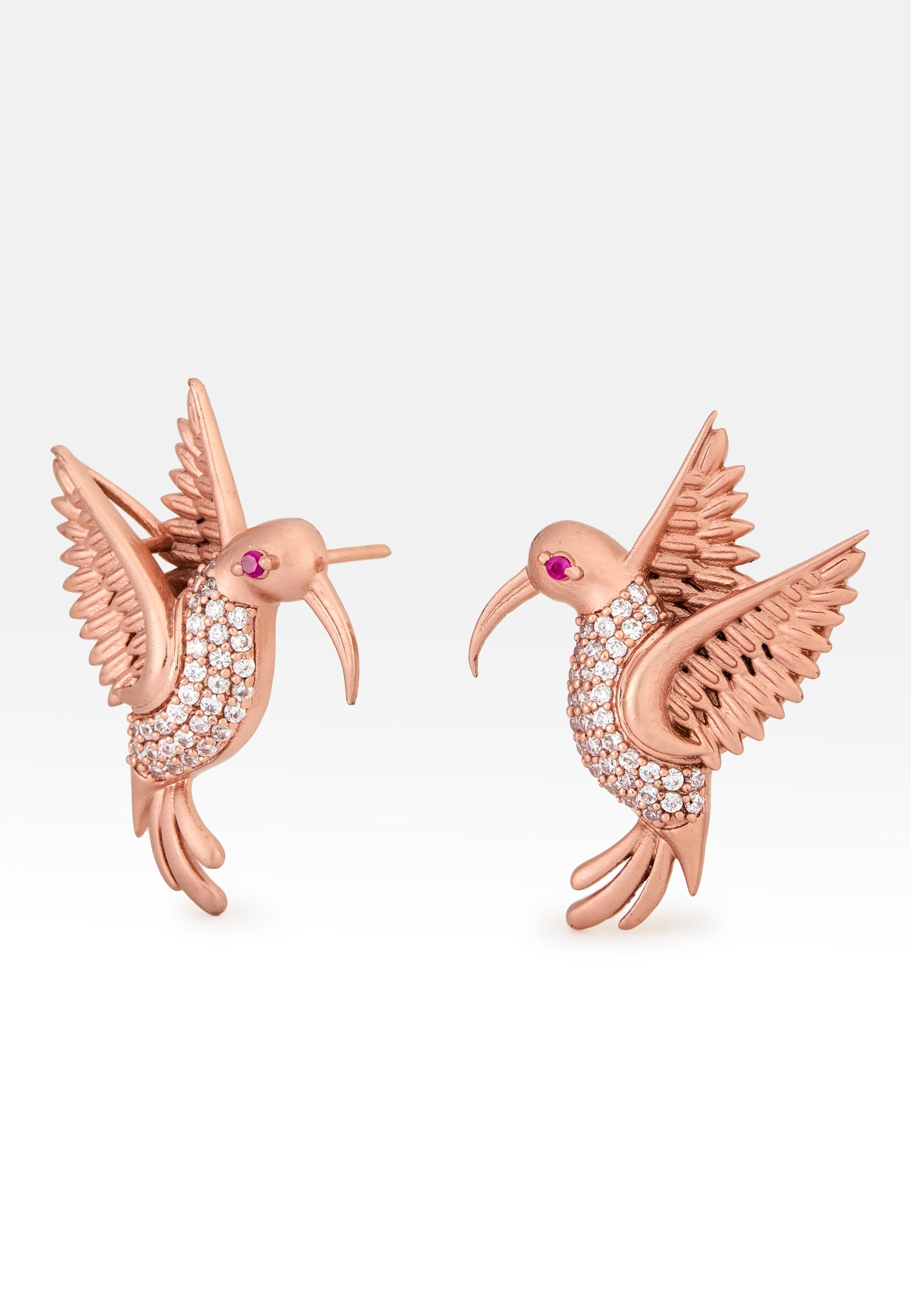 Amazonian Hummingbird Earrings Rose-gold by Bombay Sunset-4