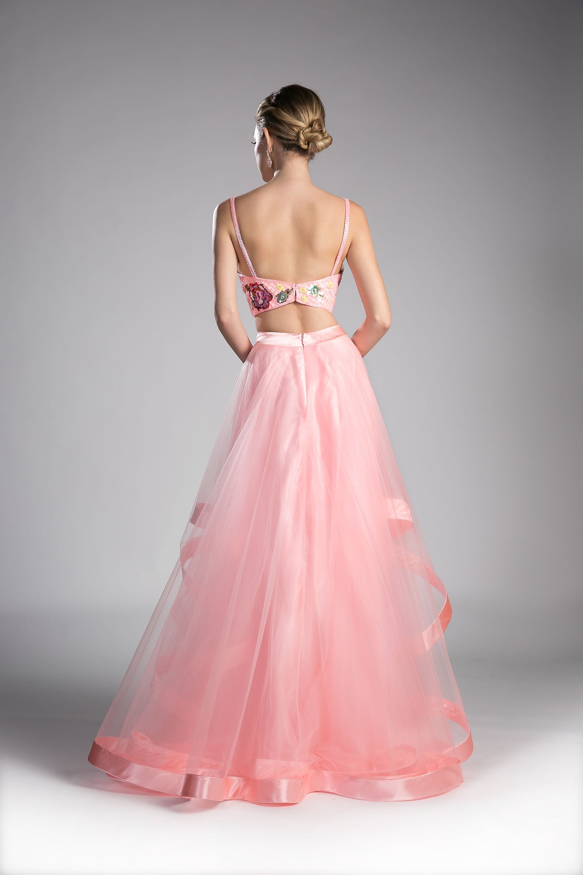 Beaded 2 Piece Tulle Gown-1