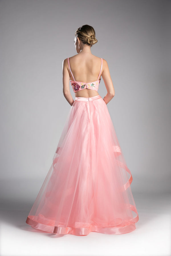 Beaded 2 Piece Tulle Gown-1