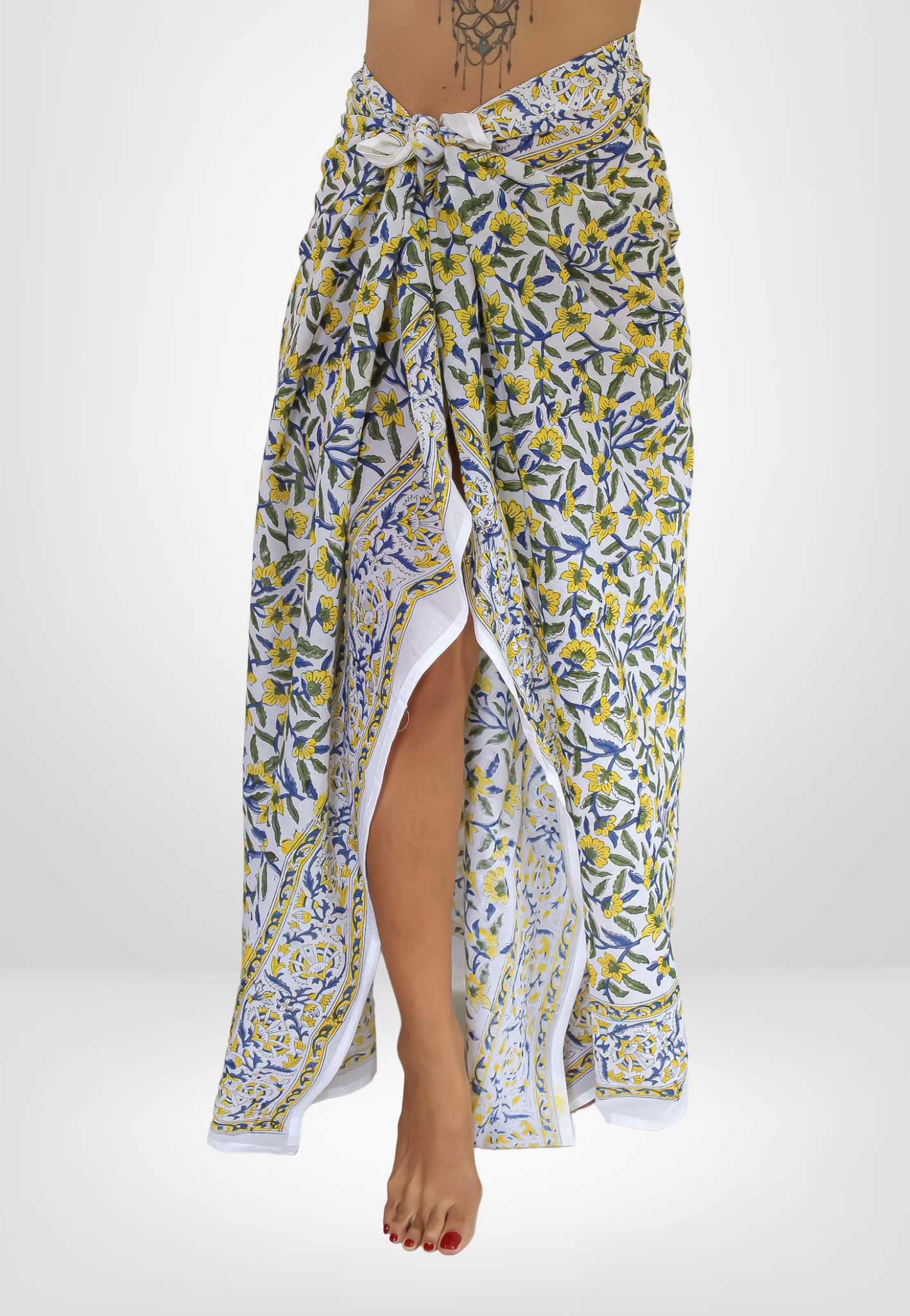 Yellow Daffodil Beach Wrap by Bombay Sunset-2