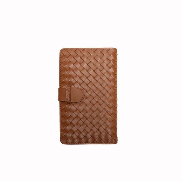 Frederick Woven Leather Travel Wallet Tan-0