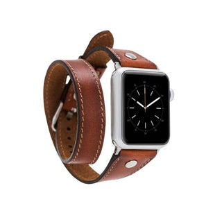 Kevin Double Tour Slim With Silver Bead Apple Watch Leather Straps (Set of 3)-0