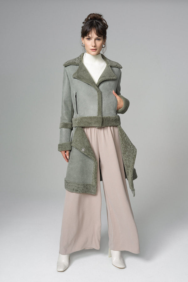 2in1 Mint Shearling Fur Overcoat-2