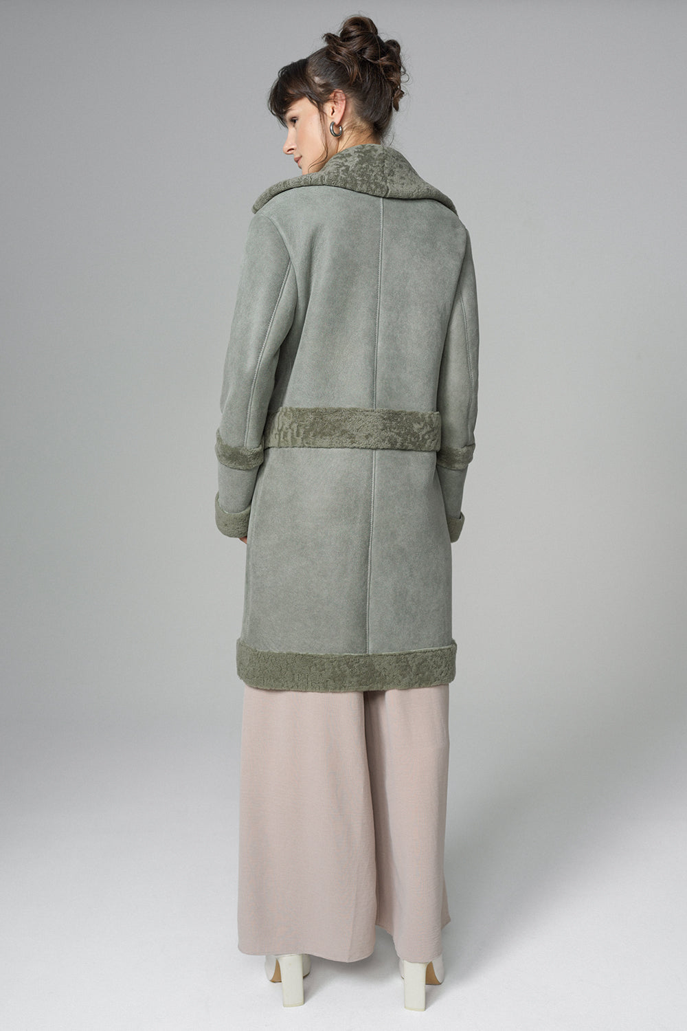 2in1 Mint Shearling Fur Overcoat-3