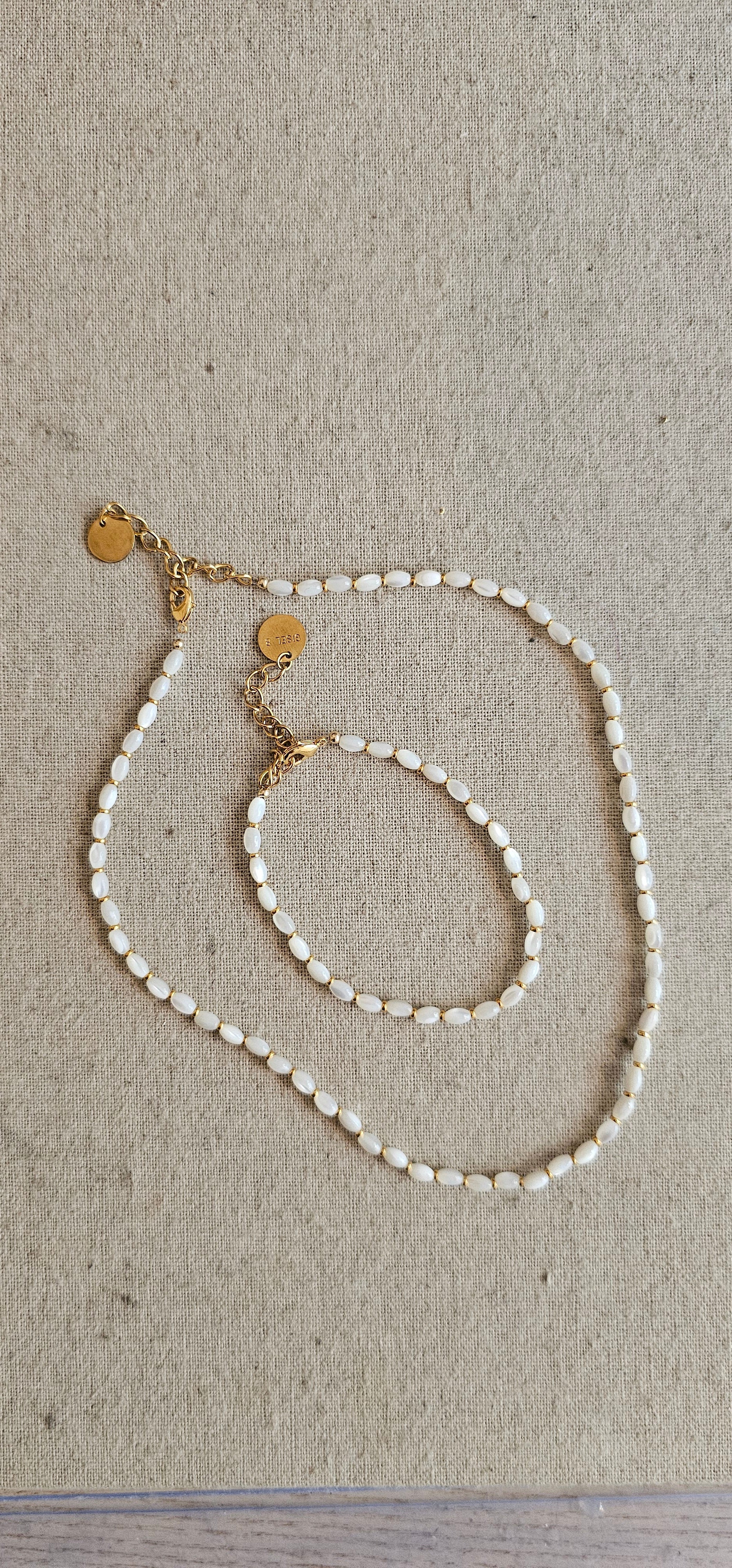 Collier Brune en perles de nacre-4