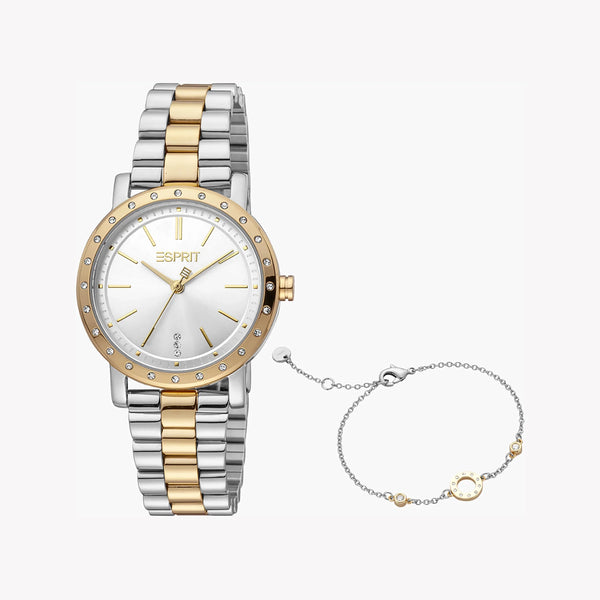 ESPRIT Women's Watch with Silver Stainless Steel Case and Silver & Gold Stainless Steel Band-0