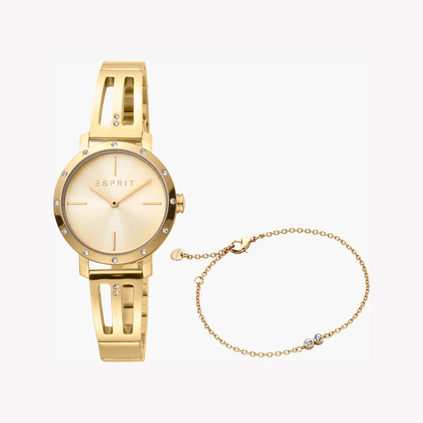 ESPRIT Women's Watch with Gold Stainless Steel Case and Gold Stainless Steel Band-0