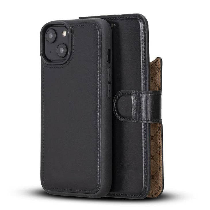 Brian Apple IPhone 14 Series Detachable Leather Wallet Case Darker Color (Set of 2)-8