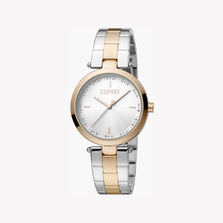 ESPRIT Women's Watch with Rose Gold Stainless Steel Case and Silver & Rose Gold Stainless Steel Band-0