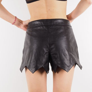 Alice Women's Real Leather Hot Fashion Shorts Black-1