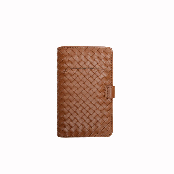 Frederick Woven Leather Travel Wallet Tan-2