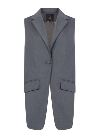 Sophia Italian Design Grey Virgin Wool Waistcoat-1