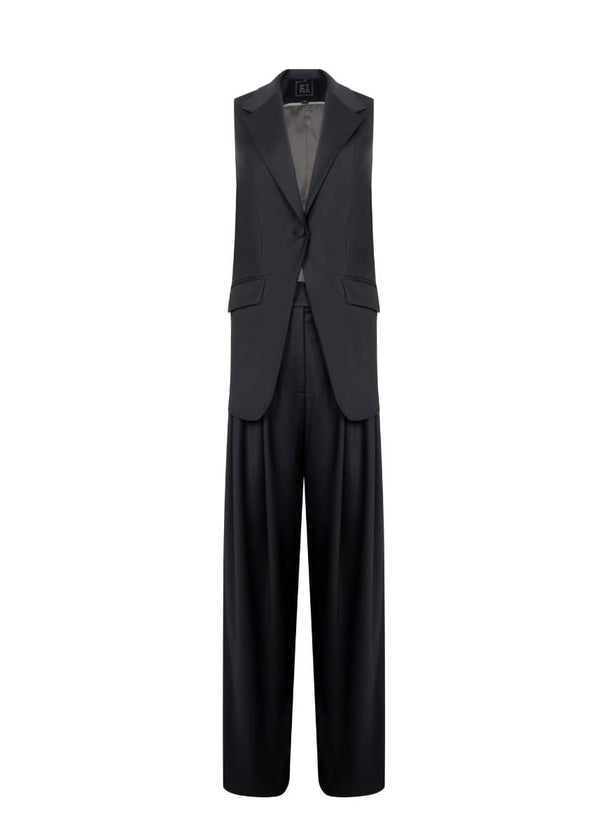 Liza Italian Design Black Virgin Wool Suit-1