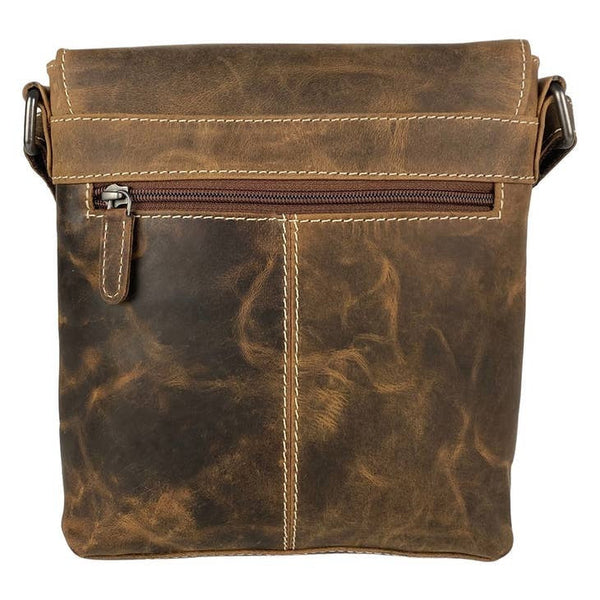 Stephen Men's Buffalo Leather Shoulder Bag With Flap-1