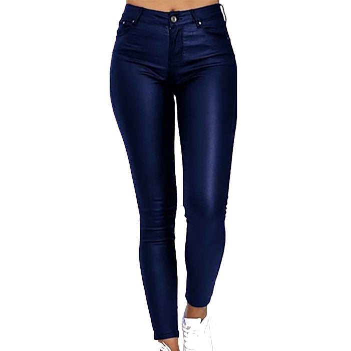 Maisie Women's Real Leather Solid Color Casual Pants-2