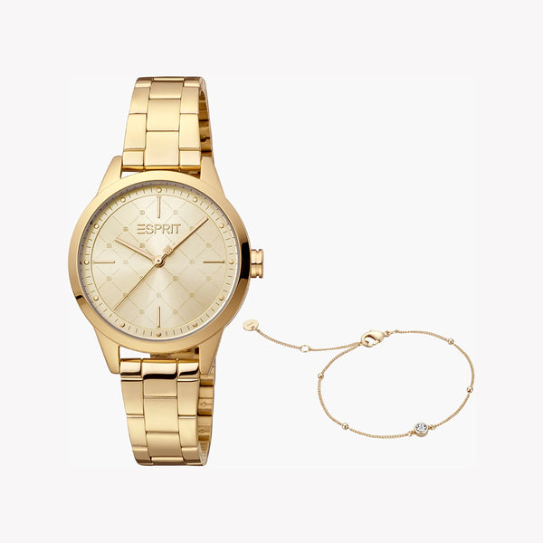 ESPRIT Women's Watch with Gold Stainless Steel Case and Gold Stainless Steel Band-0