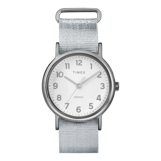 TIMEX Women's Watch with Silver Brass Case and Silver Fabric Band-0