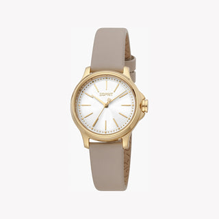 ESPRIT Women's Watch with Silver Stainless Steel Case and Beige Leather Band-1