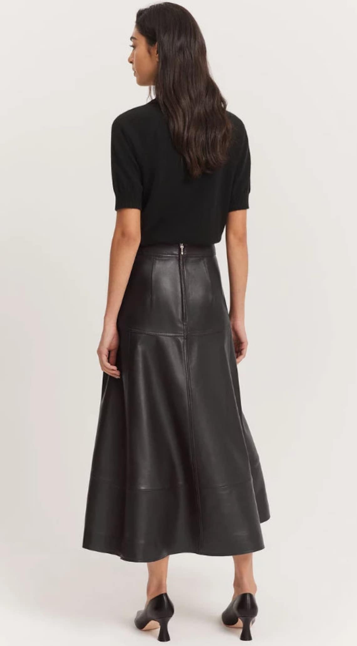 Maeve Women's Real Leather Fashionable Skirt-3