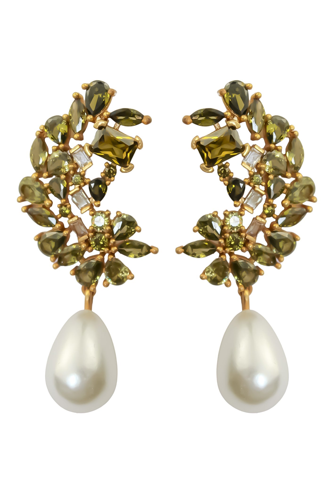 Golden Frosty Pearl Earrings by Bombay Sunset-8