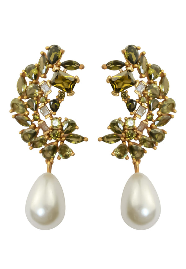 Golden Frosty Pearl Earrings by Bombay Sunset-8