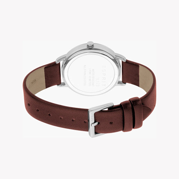 ESPRIT Women's Watch with Silver Stainless Steel Case and Brown Leather Band-2