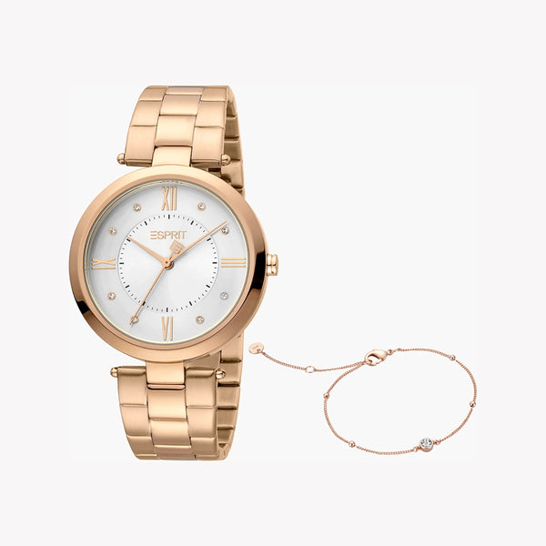 ESPRIT Women's Watch with Rose Gold Stainless Steel Case and Rose Gold Stainless Steel Band-0