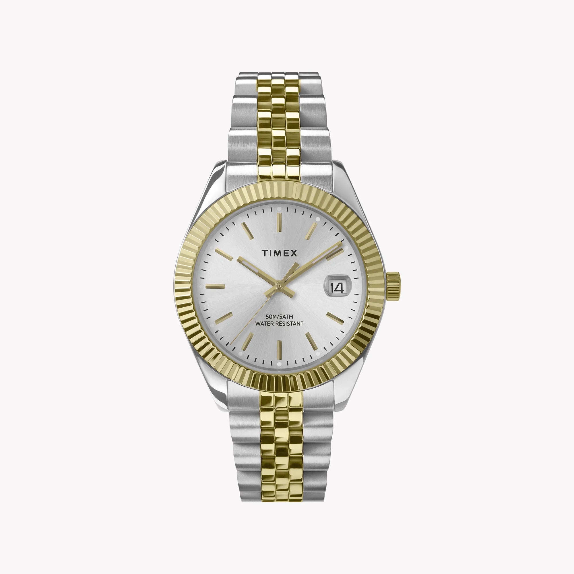 TIMEX WOMEN'S LEGACY TWO-TONE STAINLESS STEEL WATCH - ELEGANT TIMEPIECE WITH DATE AND WATER RESISTANCE-0