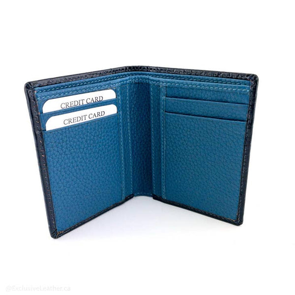 Henry Men's Leather Bifold Wallet Blue-2