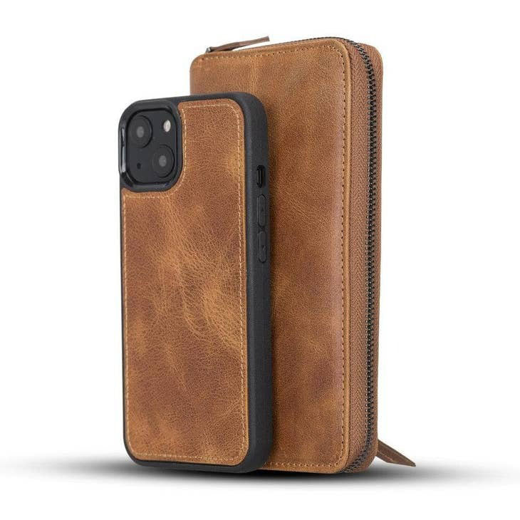 Nicholas Detachable Leather Zipper Wallet Case For Apple IPhone 13 Series-5