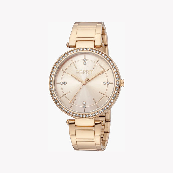 ESPRIT Women's Watch with Rose Gold Stainless Steel Case and Rose Gold Stainless Steel Band-0