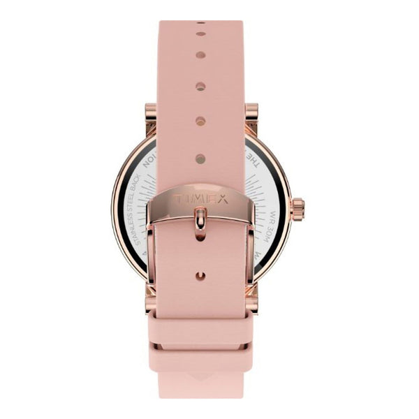 TIMEX Women's Watch with Rose Gold Brass Case and Pink Leather Band-1