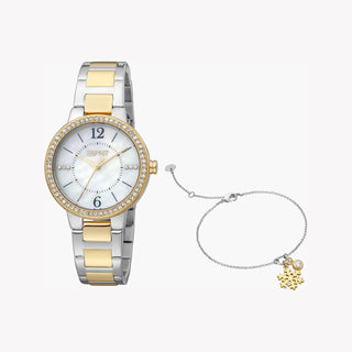 ESPRIT Women's Watch with Silver & Gold Stainless Steel Case and Silver & Gold Stainless Steel Band-0