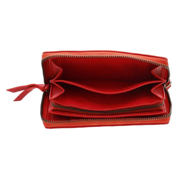 Stephanie Women's Real Leather Wallet Red-3