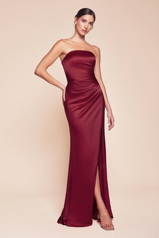 Strapless Satin Dress & Sash-1