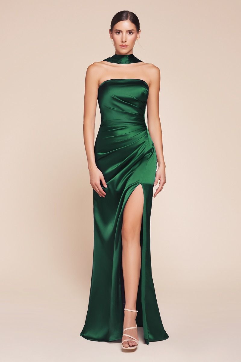 Strapless Satin Dress & Sash-2